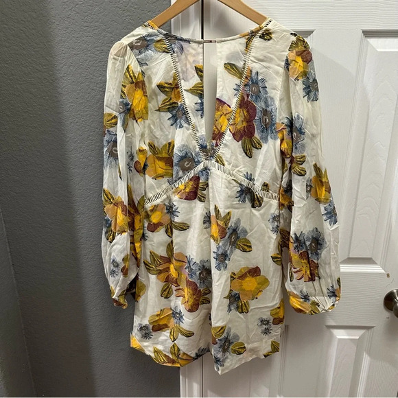 Free People Strawberry Fields Mini Dress Size Small Ivory - Picture 9 of 10